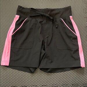 Tek Gear Black and Pink Athletic Shorts with Pockets